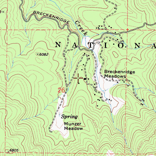 Topographic Map of Breckenridge Lodge, CA