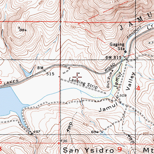 Topographic Map of John Nichol's Field, CA