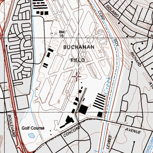 Topographic Map of Buchanan Field, CA