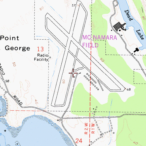 Topographic Map of Jack Mc Namara Field, CA