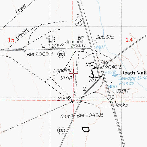 Topographic Map of Amargosa Airport, CA