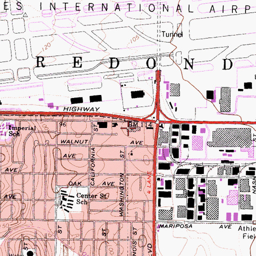 Topographic Map of Airport Imperial Building Helistop, CA