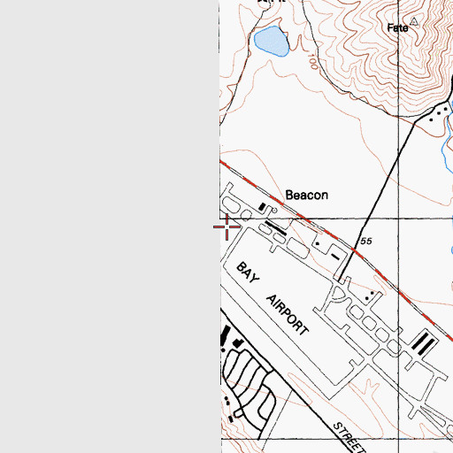 Topographic Map of Half Moon Bay Airport, CA
