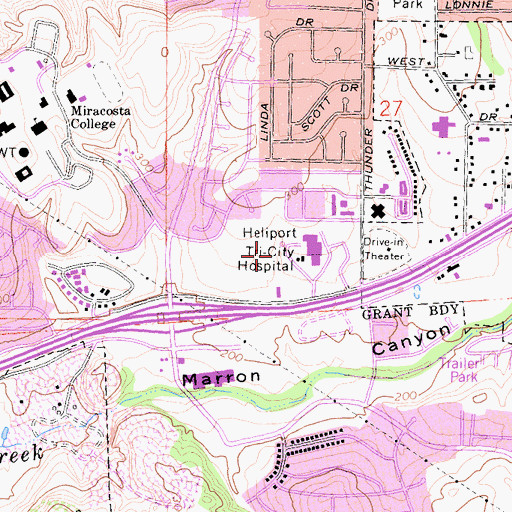 Topographic Map of Tri-City Hospital Heliport, CA