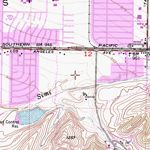 Topographic Map of First Interstate Bank Heliport, CA