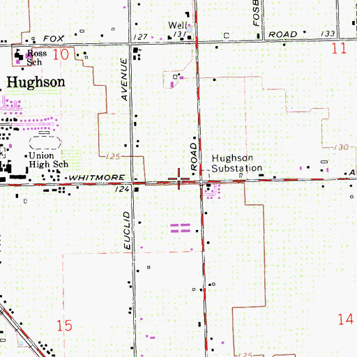 Topographic Map of Hughson Substation, CA