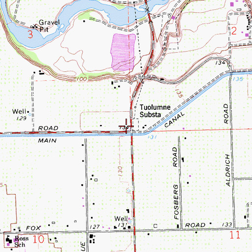 Topographic Map of Tuolumne Substation, CA