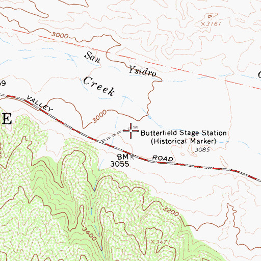 Topographic Map of Butterfield Stage Station, CA