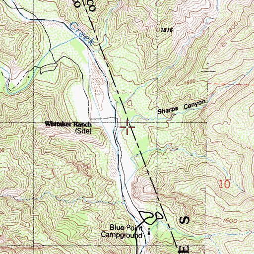 Topographic Map of Sharps Canyon, CA