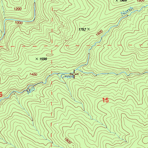 Topographic Map of South Fork Little Mill Creek, CA