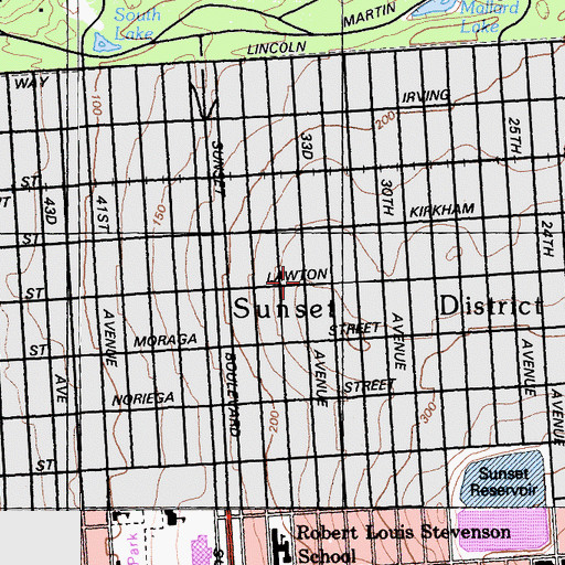 Topographic Map of Doelger City, CA