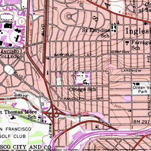Topographic Map of Brooks Park, CA