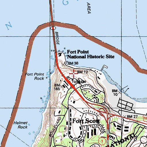 Topographic Map of Fort Point National Historic Site, CA