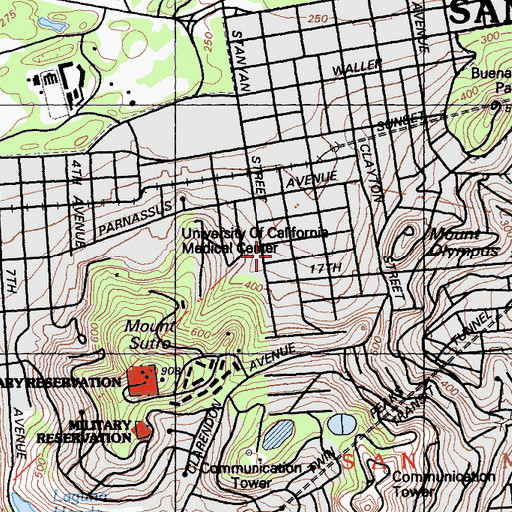 Topographic Map of Grattan Playground, CA
