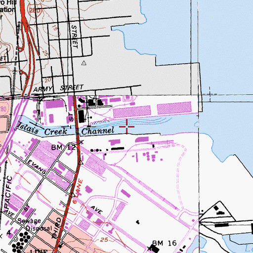 Topographic Map of Pier 86, CA
