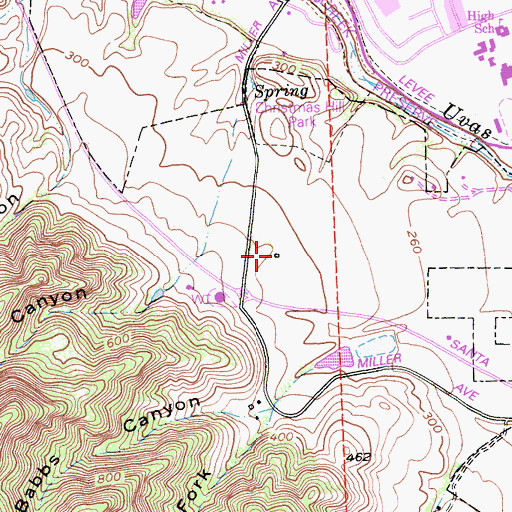 Topographic Map of Christmas Hill, CA