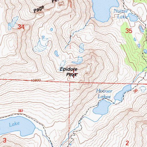Topographic Map of Epidote Peak, CA