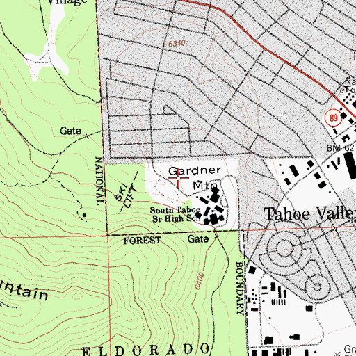 Topographic Map of Gardner Mountain, CA