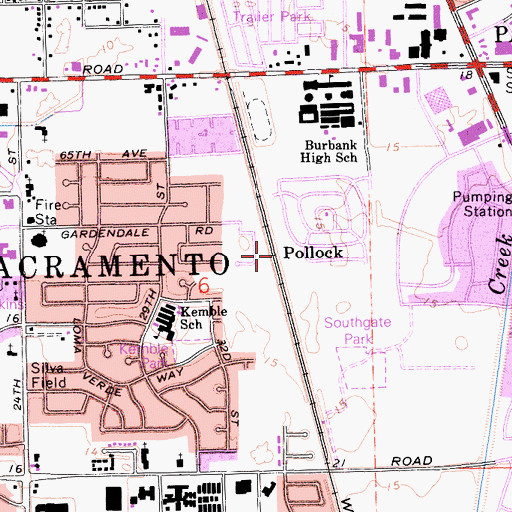 Topographic Map of Pollock, CA