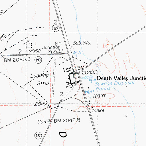 Topographic Map of Death Valley Junction, CA