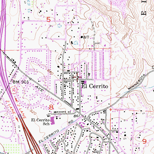 Topographic Map of El Cerrito, CA