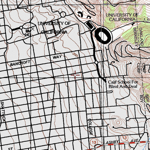 Topographic Map of Davidson Hall, CA