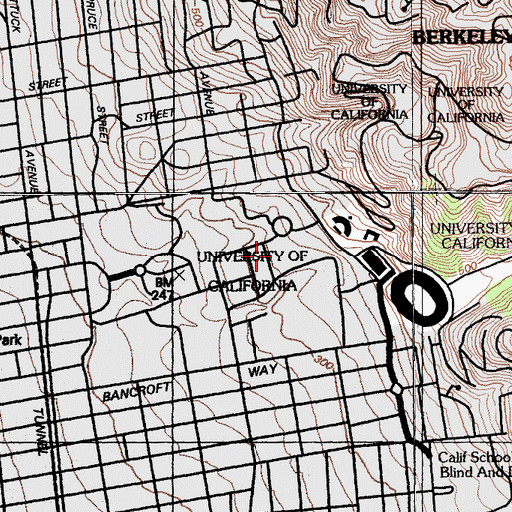 Topographic Map of LeConte Hall, CA