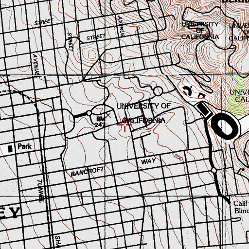 Topographic Map of Wheeler Hall, CA
