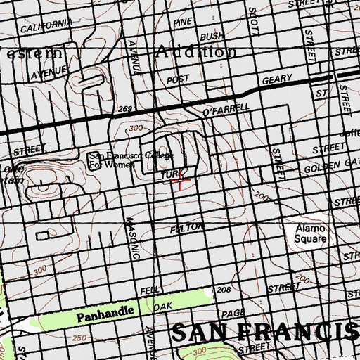 Topographic Map of Saint Cyprians Episcopal Church, CA