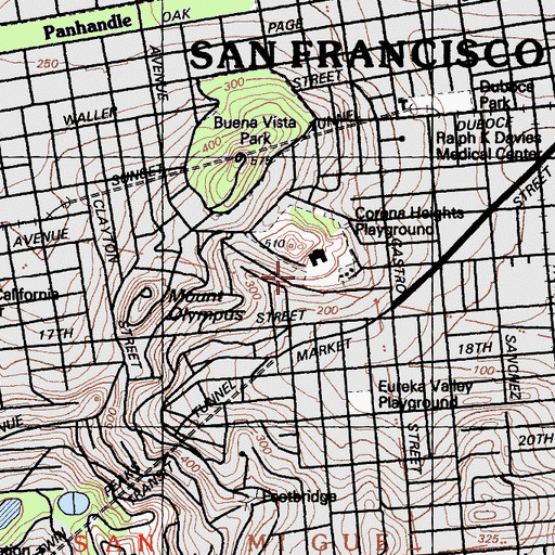 Topographic Map of States Playground, CA