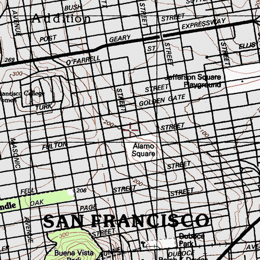 Topographic Map of Third Baptist Church, CA