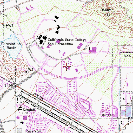 Topographic Map of Serrano Village, CA