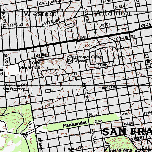 Topographic Map of San Francisco Day School, CA