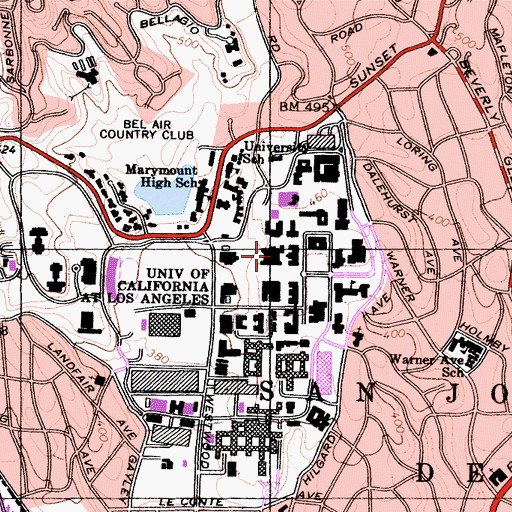 Topographic Map of Royce Hall, CA