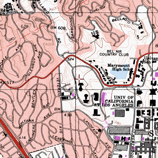 Topographic Map of Sunset Canyon Recreation Center, CA
