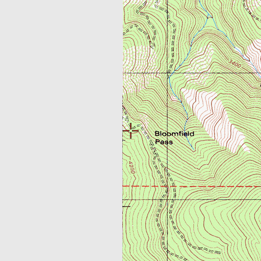 Topographic Map of Bloomfield Pass, CA