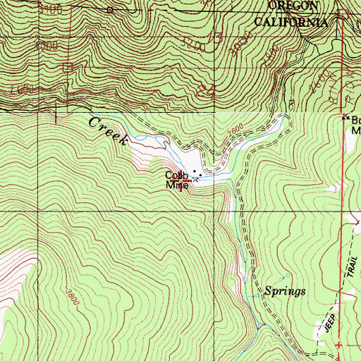 Topographic Map of Cobb Mine, CA