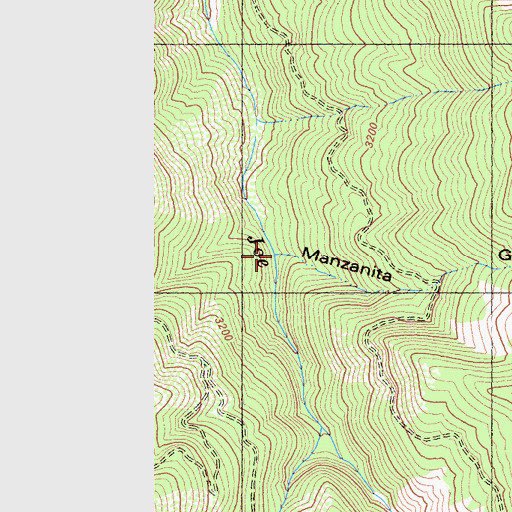 Topographic Map of Manzanita Gulch, CA