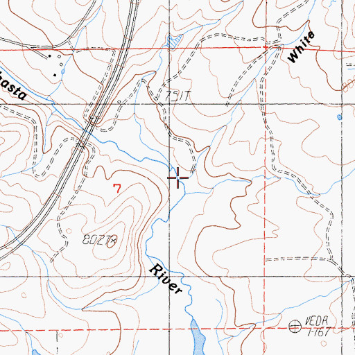 Topographic Map of White Rock Gulch, CA