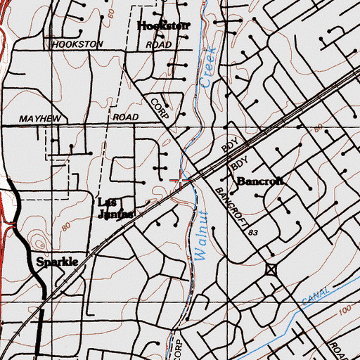 Topographic Map of Bancroft, CA