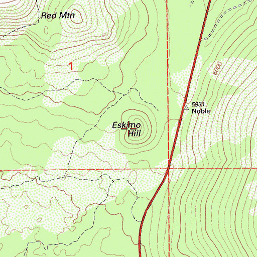 Topographic Map of Eskimo Hill, CA