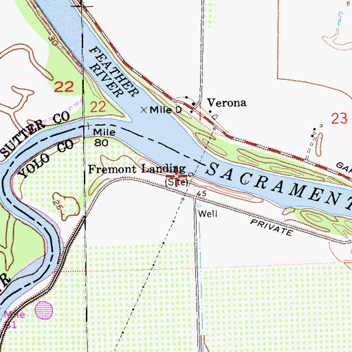Topographic Map of Fremont Landing, CA