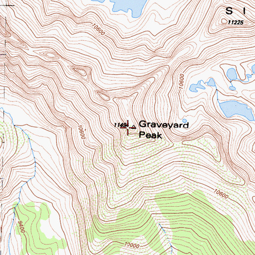 Topographic Map of Graveyard Peak, CA