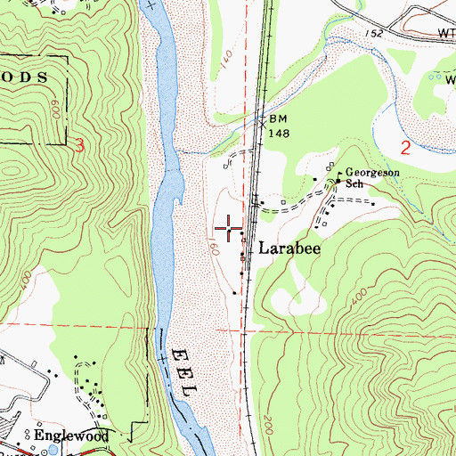 Topographic Map of Larabee, CA
