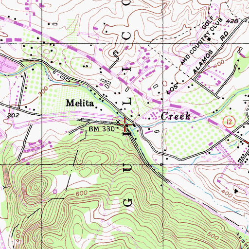 Topographic Map of Melita, CA