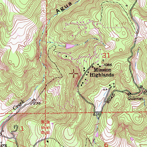 Topographic Map of Mission Highlands, CA