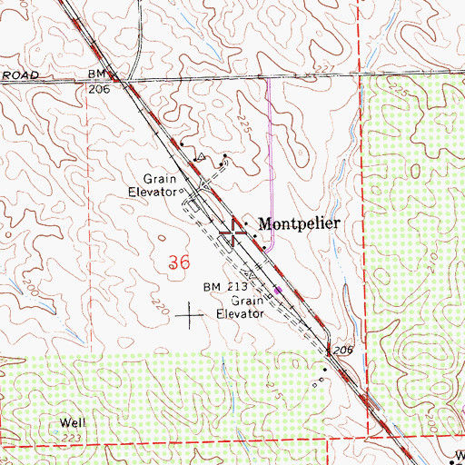 Topographic Map of Montpelier, CA