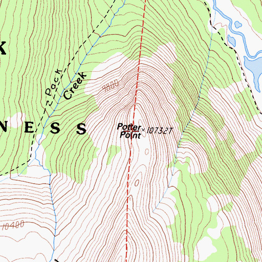 Topographic Map of Potter Point, CA