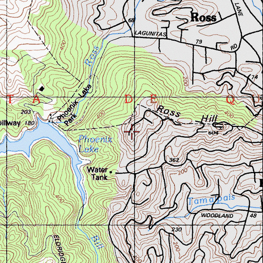 Topographic Map of Ross Hill, CA