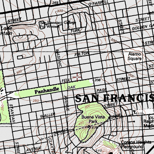 Topographic Map of Southern Pacific Hospital, CA